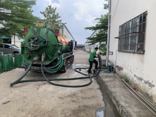Triển khai dịch vụ hút nước thải tại KCN An Phú, Thuận An, Bình Dương