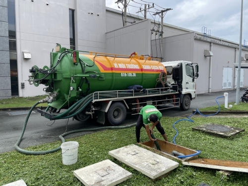 Triển khai dịch vụ hút nước thải tại KCN Bình Chuẩn, Thuận An, Bình Dương