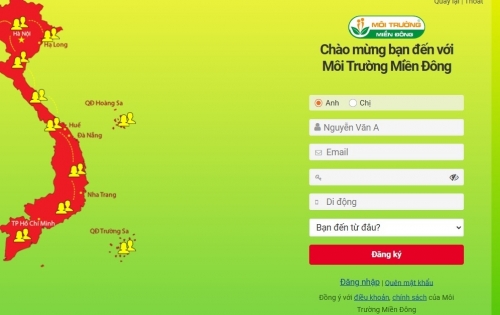 Hướng dẫn đăng ký tài khoản tại website moitruongmiendong.com