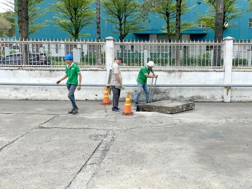Thi công nạo vét hố ga tại công ty trong KCN Vsip 1 Bình Dương