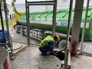 Dịch vụ vệ sinh hầm chứa nước PCCC tại KCN Bàu Bàng