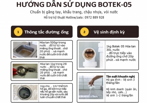 Bột thông cống Botek 05- Giải pháp xử lý dầu mỡ đường ống hiệu quả