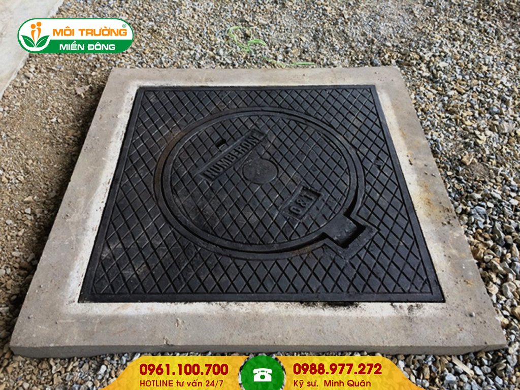 Thi công lắp đặt nắp hố ga gang