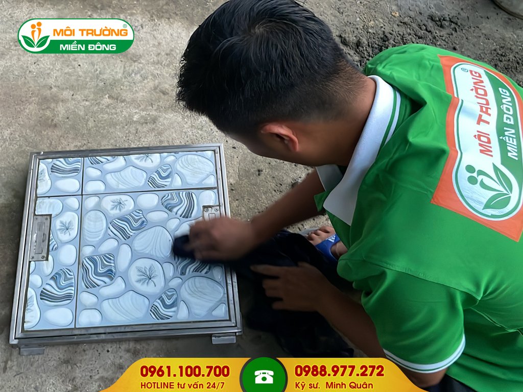 Thi công lắp đặt nắp hố ga inox